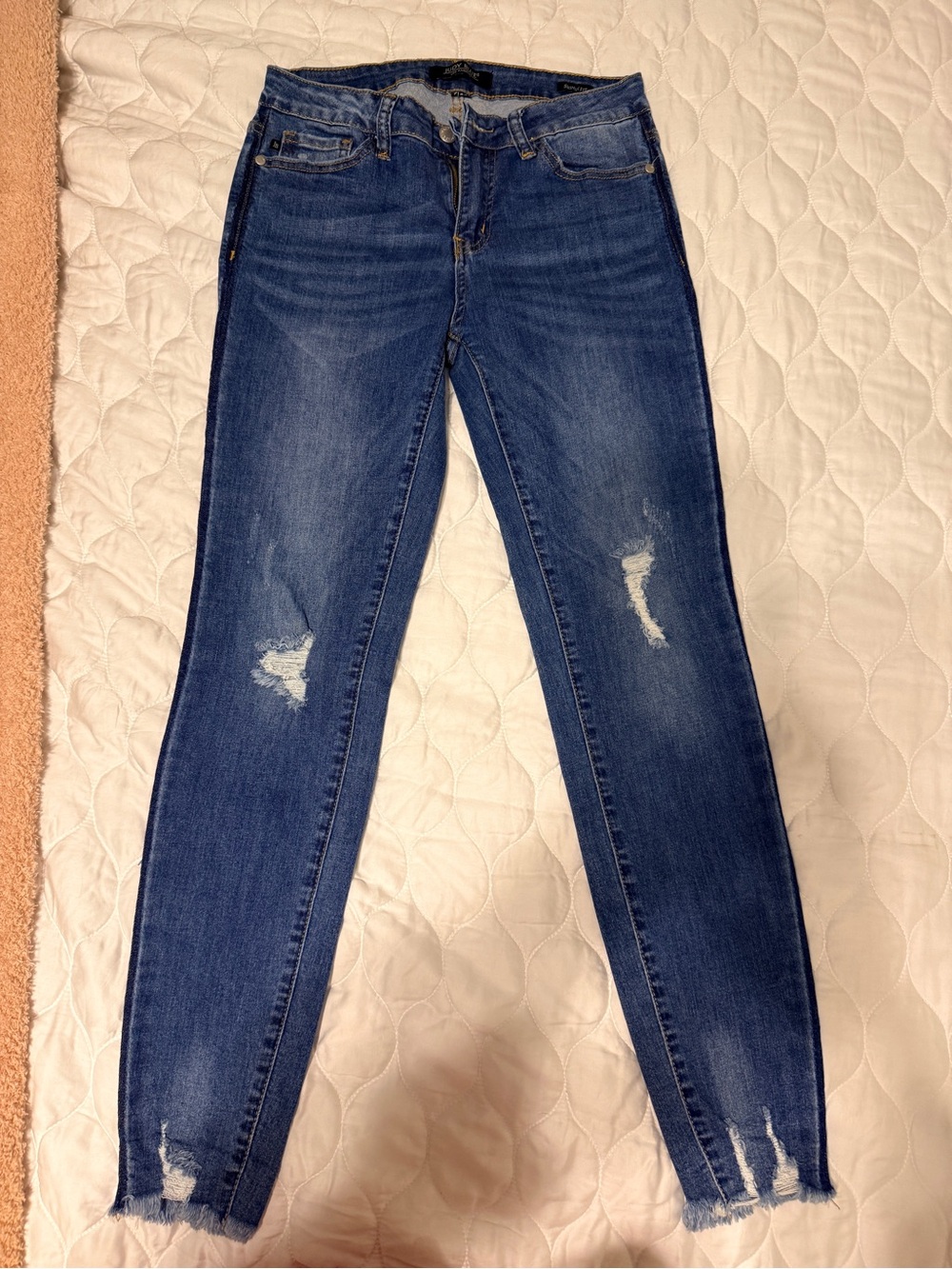Judy Blue Distressed Skinny Jeans - Blue